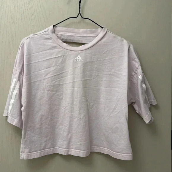 Adidas Open Back Crop Top Size Small Athletic Workout T Shirt Great Condition - Picture 1 of 5